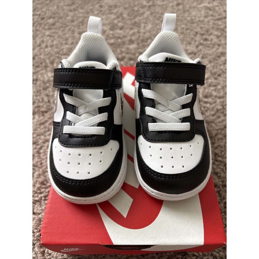 Nike Court Borough Low TD Black White Animal Toddler Girl's Sneakers Size 6C New